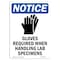Signmission OSHA, Gloves Required When, 10in X 7in Rigid Plastic, 7" W, 10" H, Portrait, OS-NS-P-710-V-13126 OS-NS-P-710-V-13126 - alternate 1